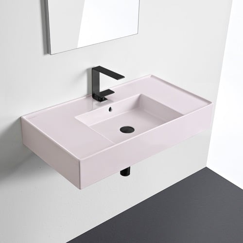 Pink Bathroom Sink, Ceramic Scarabeo 5123-54